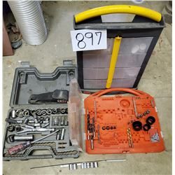 Socket & Drill Bit Set, DuraPro Pocket Ratchet Set, Portable Compartment Box