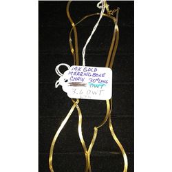 14K Herringbone 30 inch Chain