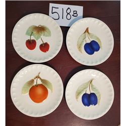 Set of 4 Plates, Stamped Czechoslovakia