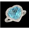 Image 1 : 14KW Gold 5.25ct.Heart Shape Blue Topaz Diamond