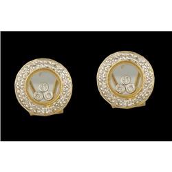 14KY Gold Floating Diamond Circle Earrings