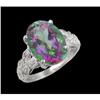 Image 1 : 14KW Gold 5.29ct Mystic Topaz/Diamond Ring
