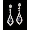 Image 1 : 14KW Gold .93ct Sapphire/Diamond Dangle Earring