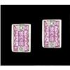 Image 1 : .75ct. Pink Sapphire / Diamond Earrings