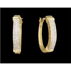 14KY Gold 1.00ct. Diamond Invisible Hoop Earrin