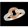 Image 1 : Two Tone .25ct Diamond Circle Ring