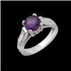 Image 1 : 14W Gold Vintage-Style Amethyst and Diamond Rin