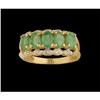 Image 1 : 14KY Gold 1.55ct 5 Stone Emerald and Diamond Ri