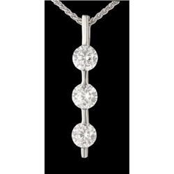 18KW 3 Stone 1.50ct  Diamond Pendant