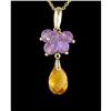 Image 1 : 2.50ct. Amethyst, Citrine Diamond Pendant