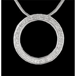 14KW Gold Diamond Circle Pendant