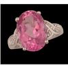 Image 1 : 6.75ct. Pink Topaz / Diamond Ring