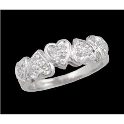 14KW Gold Lovely Diamond Heart Band