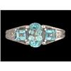 Image 1 : 1.65ct. Blue Topaz / Diamond Ring