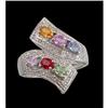 Image 1 : 14KW Gold 1.47ct Multi-Sapphire/Diamond Ring