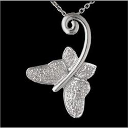 14KW Gold Butterfly Diamond Pendant