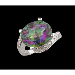 14KW Gold 7.36ct Large Gemstone/Diamond Ring