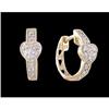 Image 1 : 14KY Gold Diamond Heart Hoop Earrings
