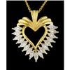 Image 1 : 14KY Gold Diamond Open Heart Pendant