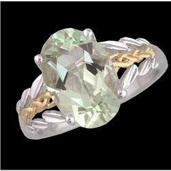 18KYW Gold 3.00ct. Lime Topaz Ring