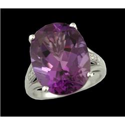 18KW 8.50ct. Amethyst / Diamond Ring
