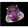 Image 1 : 18KW 8.50ct. Amethyst / Diamond Ring