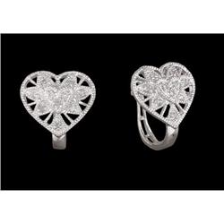 14KW Gold Diamond Heart Earrings