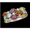 Image 1 : 14KW Gold Multi Color Gemstone Diamond Ring