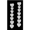 Image 1 : 14KW Gold Diamond Heart Dangle Drop Earrings