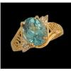 Image 1 : 2.00ct Blue Topaz and Diamond Ring