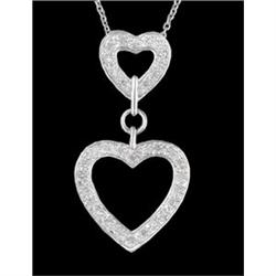 14KW Gold Diamond Heart Drop Pendant