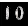 Image 1 : 14K White Gold (not plated) CZ Hoop Earring