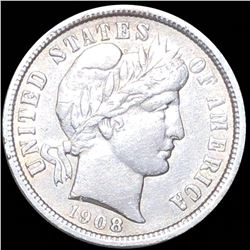 1908 Barber Silver Dime NEARLY UNCIRCULATED