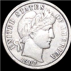 1907 Barber Silver Dime XF