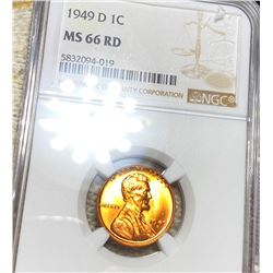 1949-D Lincoln Wheat Penny NGC - MS 66 RD