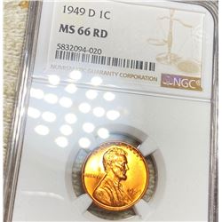 1949-D Lincoln Wheat Penny NGC - MS 66 RD
