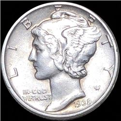 1938 Mercury Silver Dime CLOSELY UNCIRCULATED