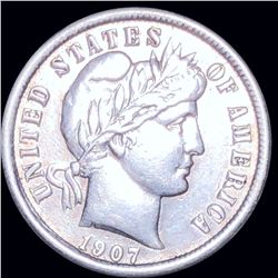 1907 Barber Silver Dime LIGHTLY CIRCULATED