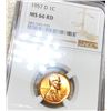 Image 1 : 1957-D Lincoln Wheat Penny NGC - MS 66 RD