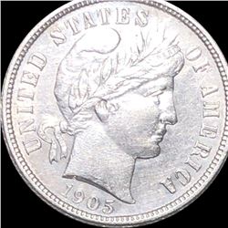 1905-S Barber Silver Dime CLOSELY UNCIRCULATED