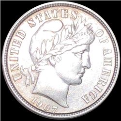 1907-D Barber Silver Dime NEARLY UNCIRCULATED