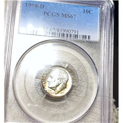1958-D Roosevelt Silver Dime PCGS - MS67
