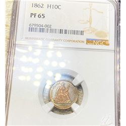 1862 Seated Liberty Half Dime NGC - PF65