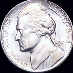1943-P Jefferson War Nickel NEARLY UNCIRCULATED