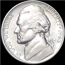 1943-P Jefferson War Nickel NEARLY UNCIRCULATED
