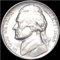 1945-P Jefferson War Nickel NEARLY UNCIRCULATED