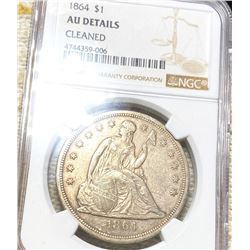 1864 Seated Liberty Dollar NGC - AU DETAILS