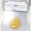 Image 1 : 1909 $5 Gold Half Eagle NGS - MS65
