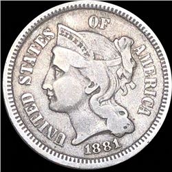 1881 Three Cent Nickel LIGHTLY CIRCULATED