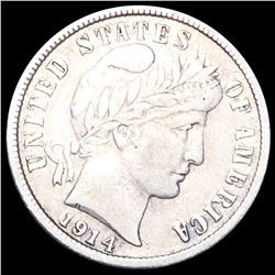 1914-S Barber Silver Dime ABOUT UNCIRCULATED